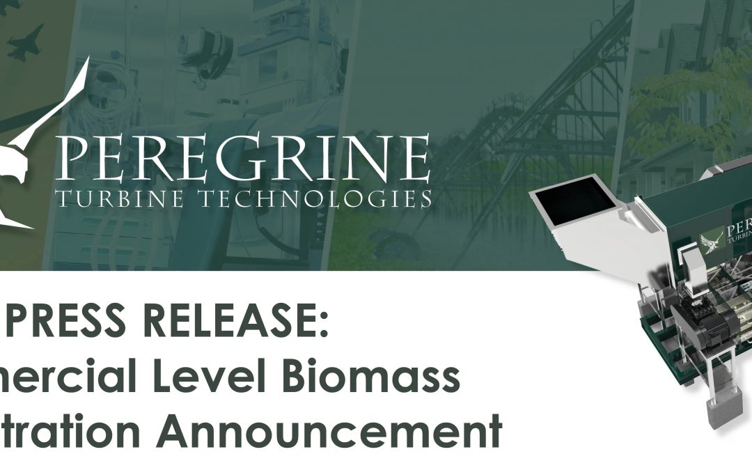 Peregrine Press Release: Commercial Level Demonstration of Advanced Biomass Conversion and Fuel Systems